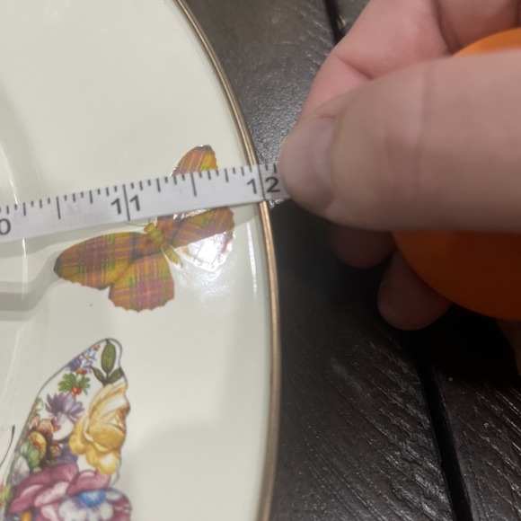 Mackenzie Childs Enamel‎ on Metal Butterfly Garden White Charger Plate 12" Rare - Picture 2 of 6